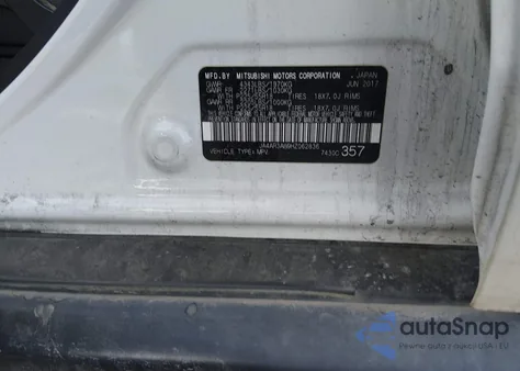 2017 Mitsubishi Outlander Sport 2.4 Se z USA, uszkodzony, nr VIN JA4AR3AW9HZ062836